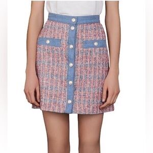 House Of Harlow 1960 Women's Tweed A-Line Mini Skirt Preppy Academia Size‎ 12